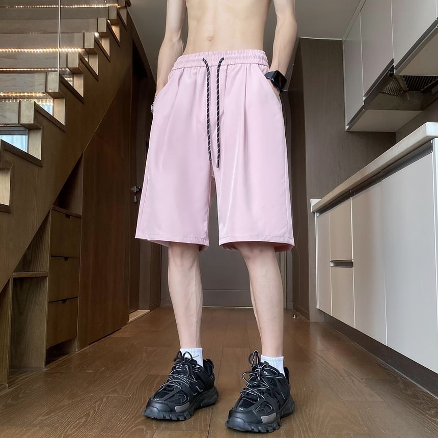 Breeson - Effen shorts met wijde pijpen en trekkoord in de taille