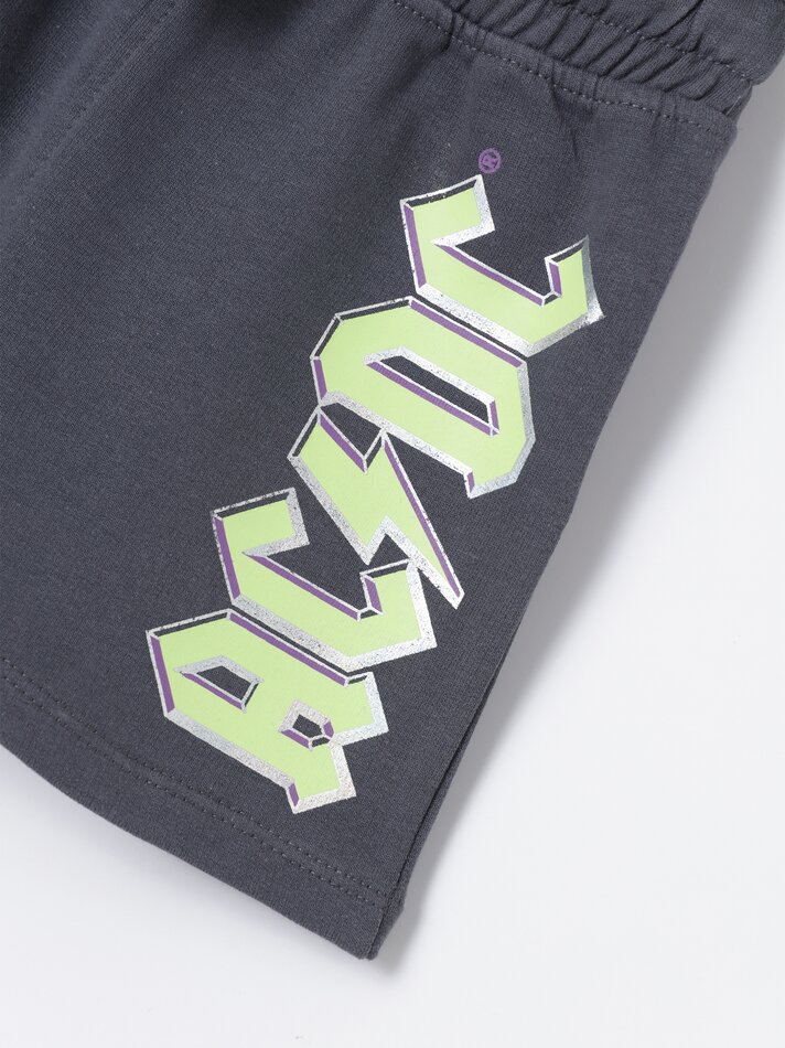 Conjunto ACDC Universal de camiseta e bermuda - Branco