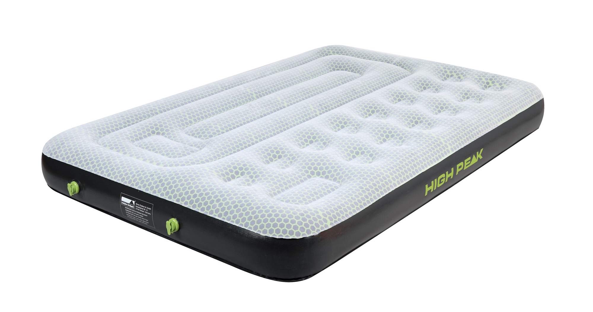 High Peak Multi Comfort Plus Luftbett mit zwei integrierten Pumpen 198 x 137 cm grau/grün/schwarz