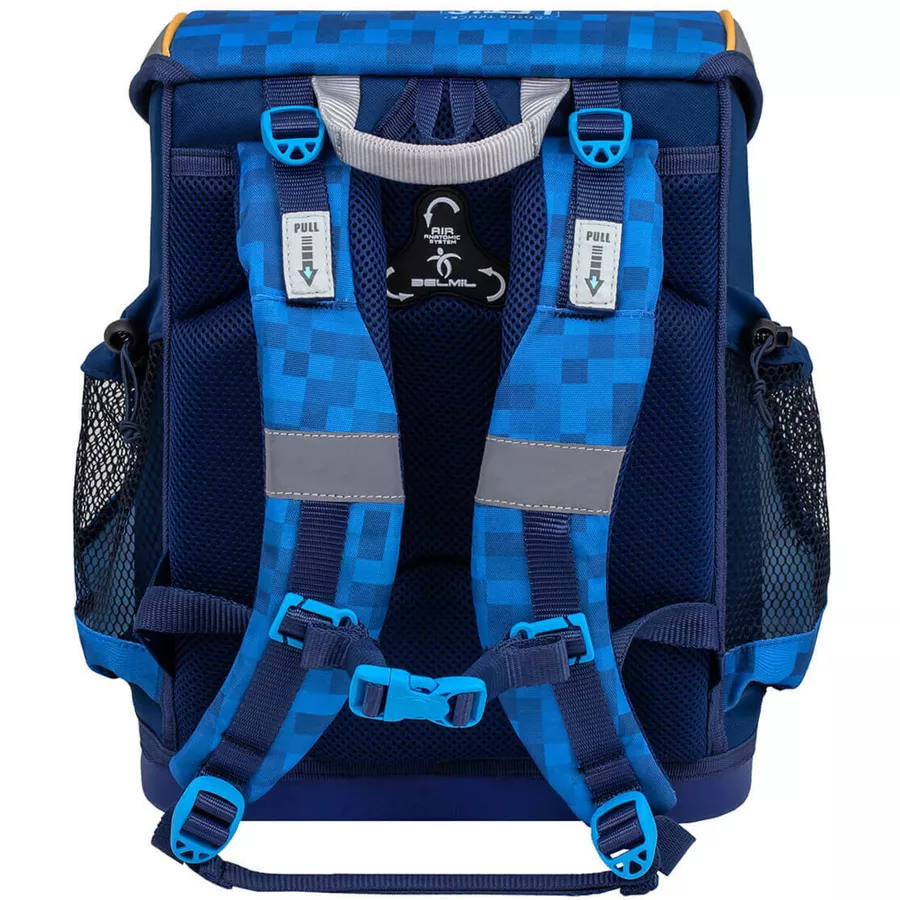 Belmil Schulranzen Mini Fit Schulranzen Set 5-teilig mit Brustgurt Bulldozer
