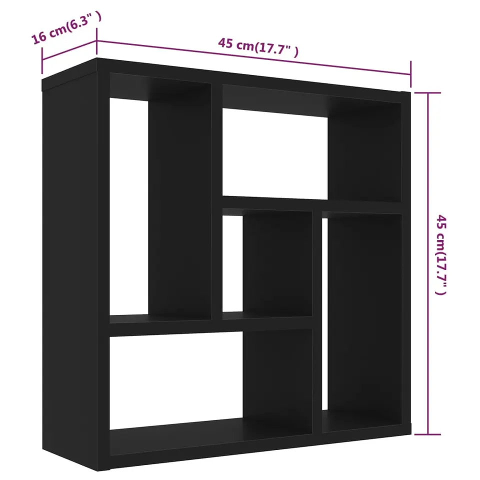 vidaXL - Plank - Zwart - Bewerkt hout
