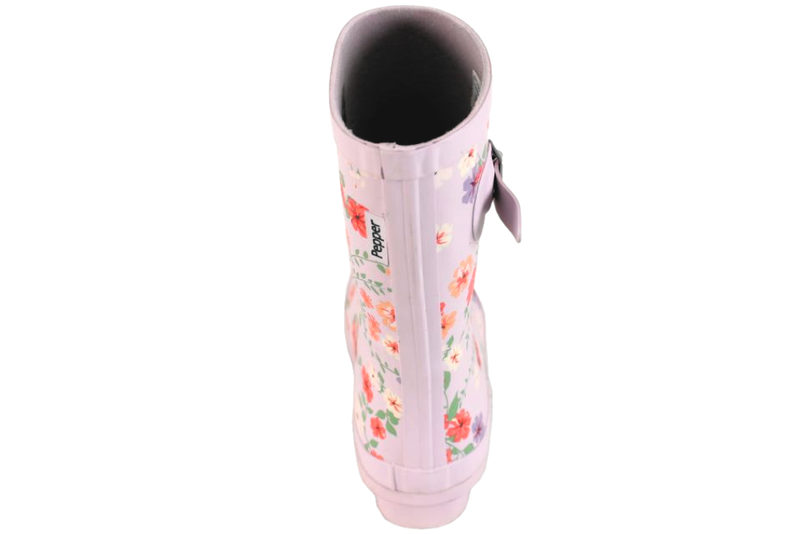 PEPPER LILLA GUMMISTØVLE MED BLOMSTER