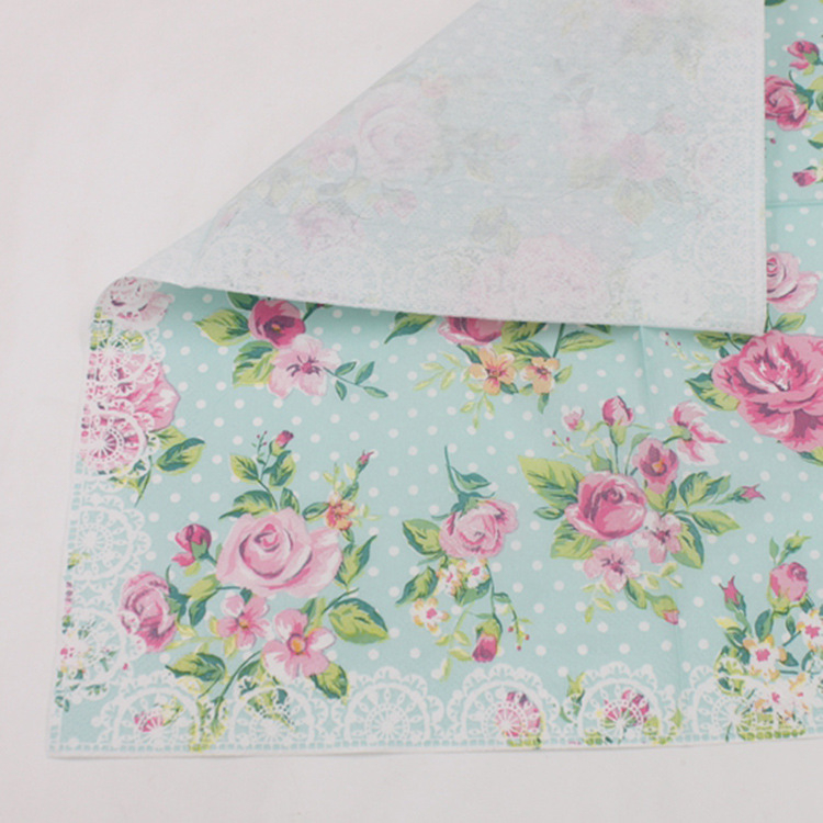 (40er Set) 33x33cm Einweg Servietten Party Tisch Dekoration - Rosen