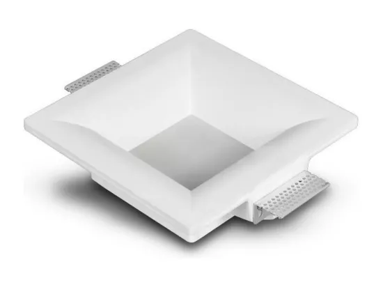 Collerette Downlight LED Intégration Plâtre/Pladur Carrée 9W Coupe 223x223 mm UGR17 2700K Blanc chaud