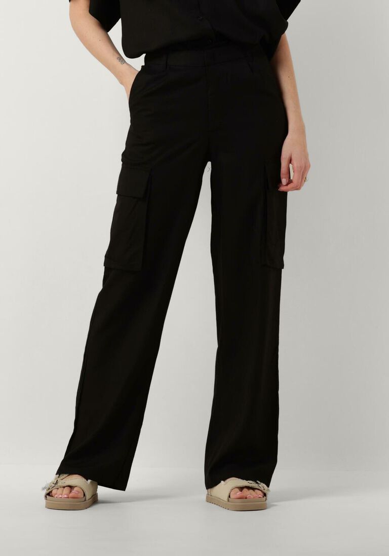 ALIX THE LABEL zwarte alix the label cargobroeken ladies woven linnen cargo pants