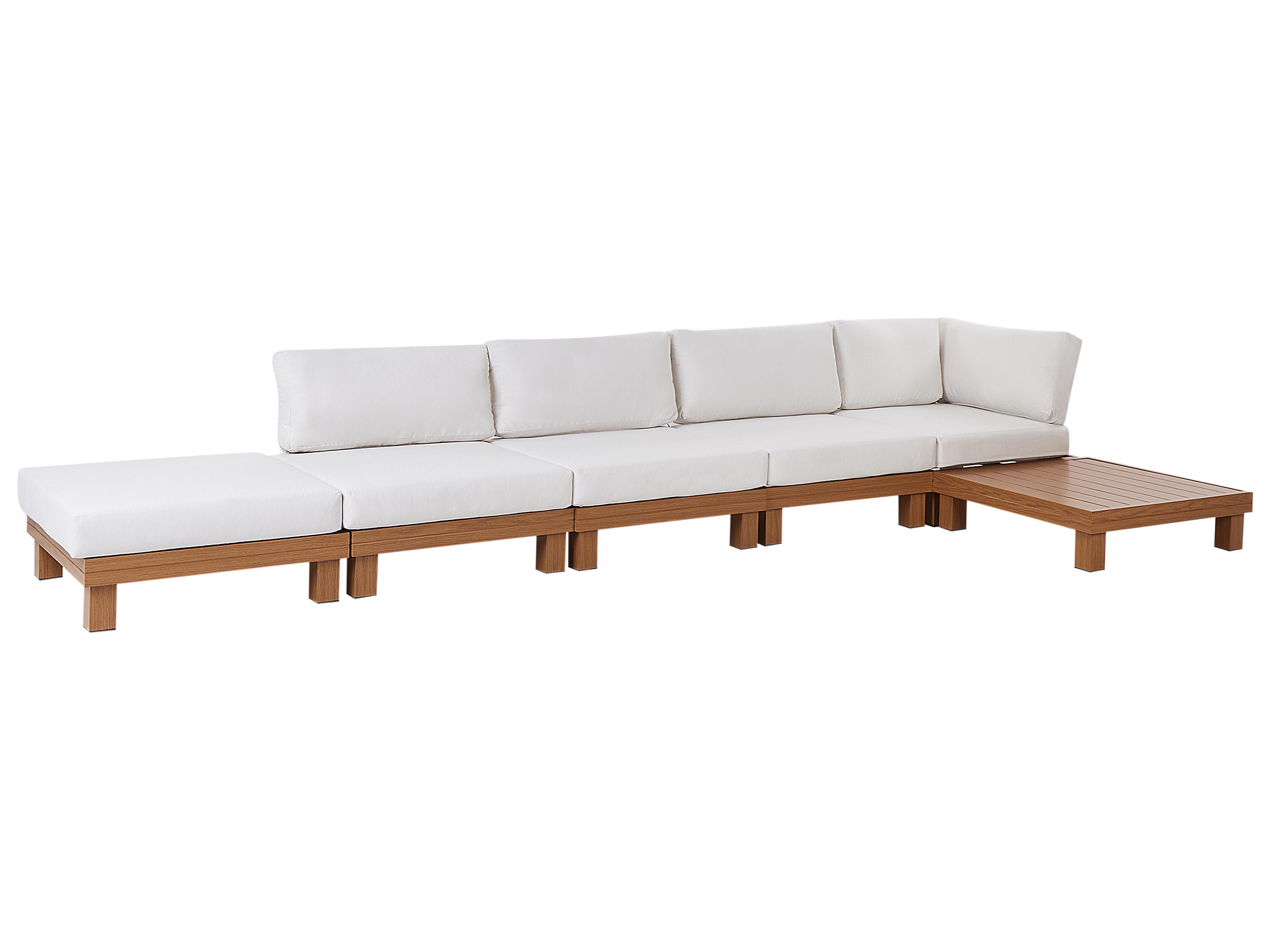 Tuin hoekloungeset met tafel 5-zits SANZA linkszijdig modulair Metaal Wit