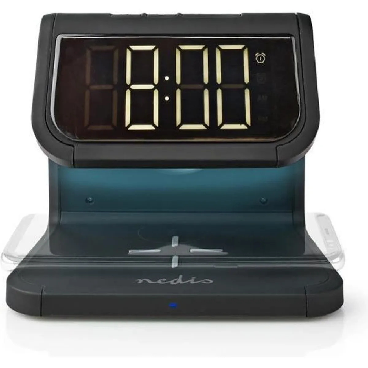 N/C Réveil chargeur induction smartphone sans fil - Noir