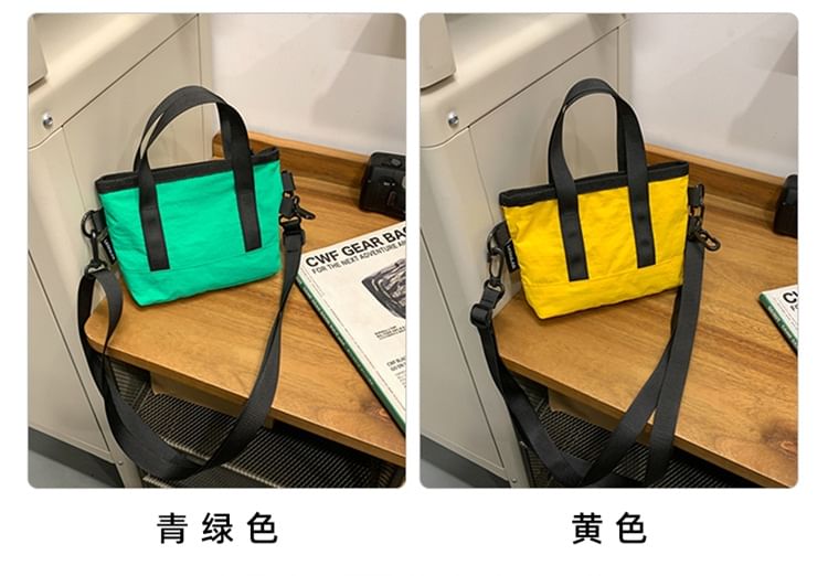 Hikuozy - Paneel Nylon Crossbody Tas