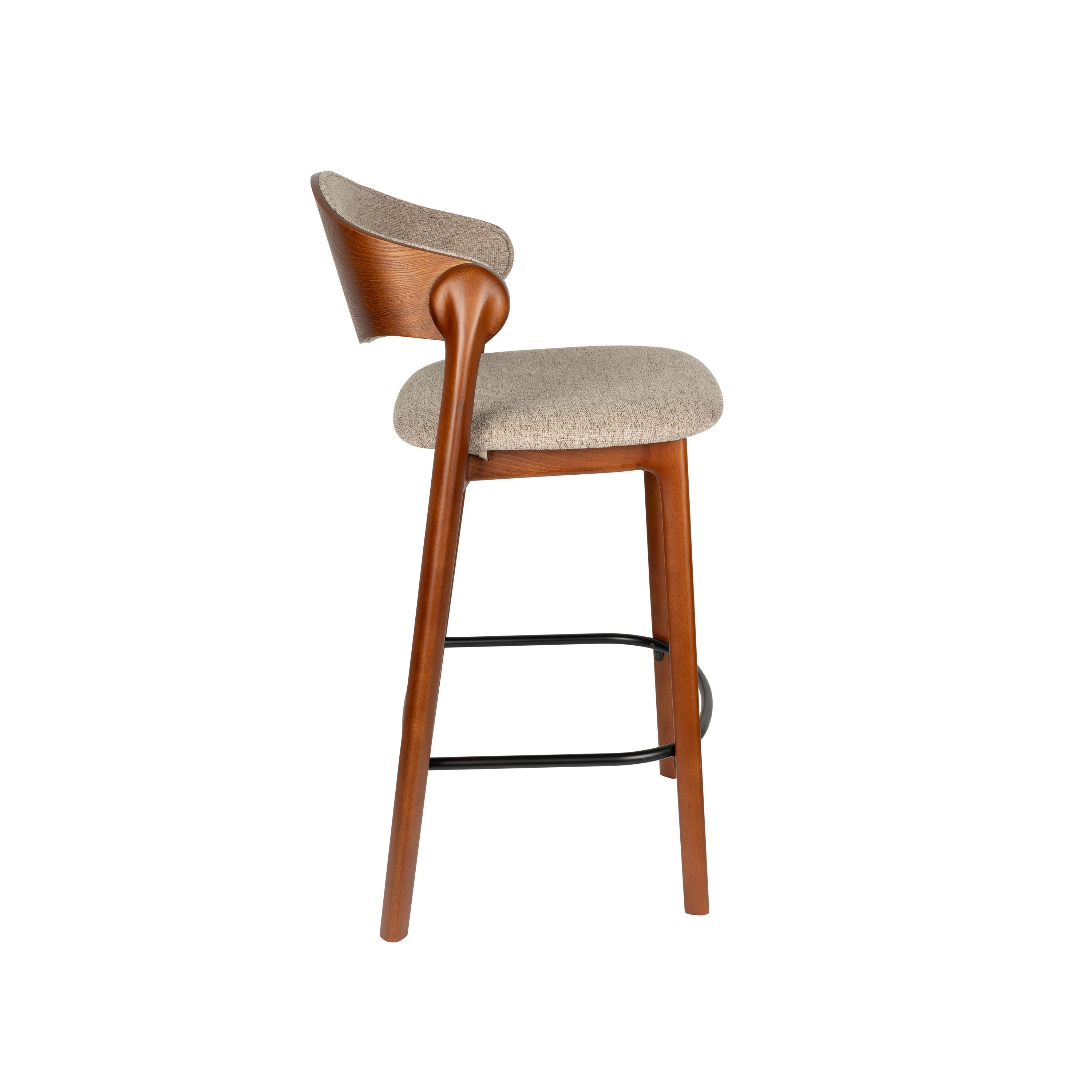 Dutchbone Babington Counter| Barkruk 65 cm Walnoot - Set van 2 - Bruin