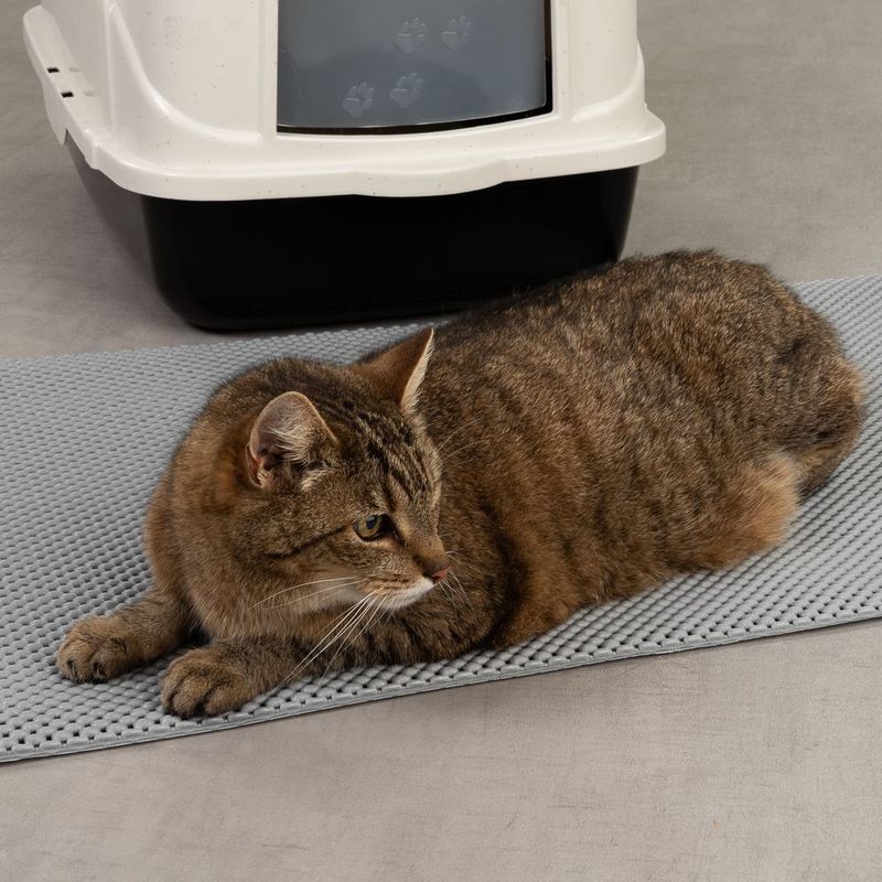 Trap-it! - Kattenbakmat - Grijs - L77 x B46,5 cm - Kunststof