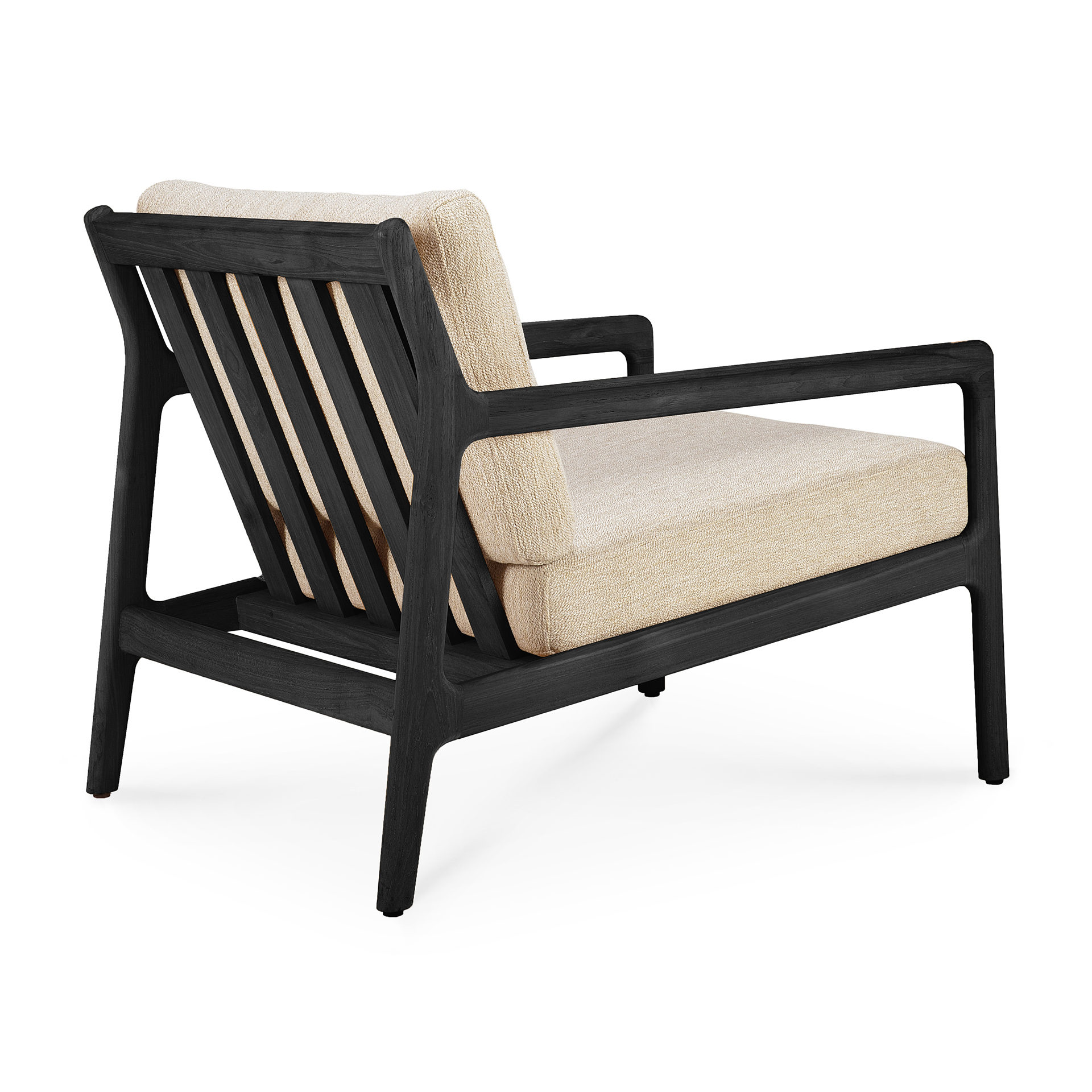 Teak Jack lounge chair - zwart - outdoor - naturel