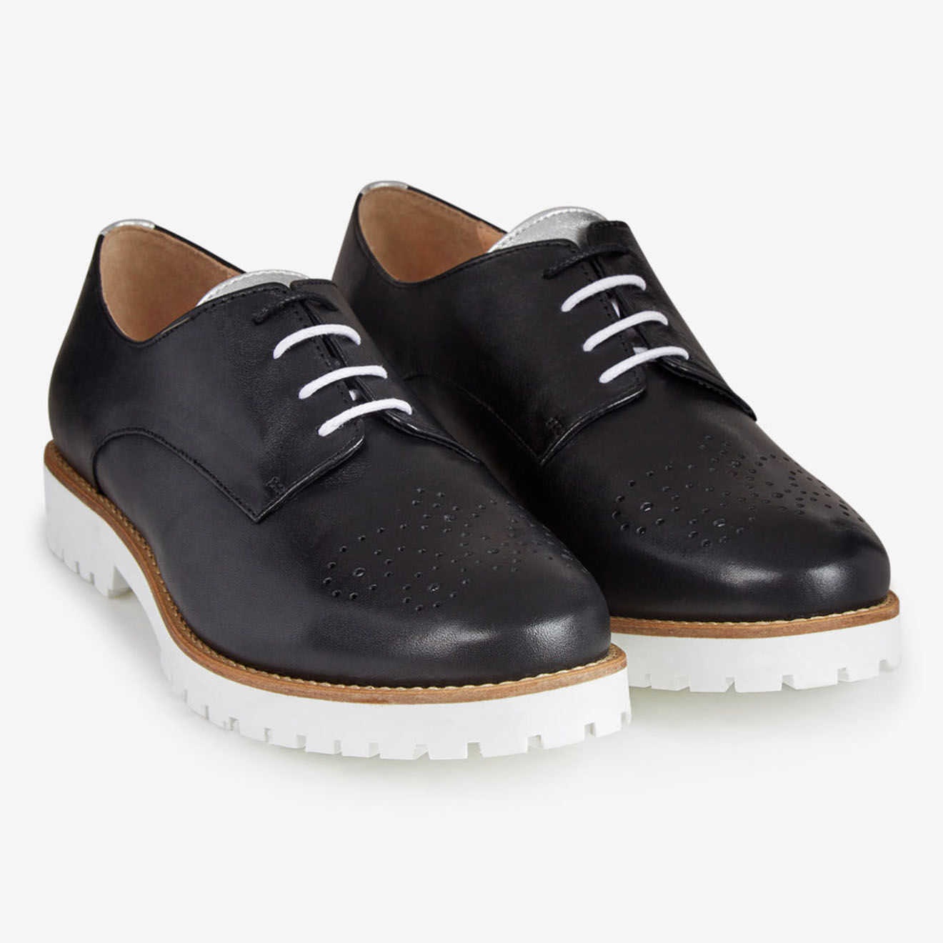 Mellow Yellow Derbies en Cuir Foilou noires