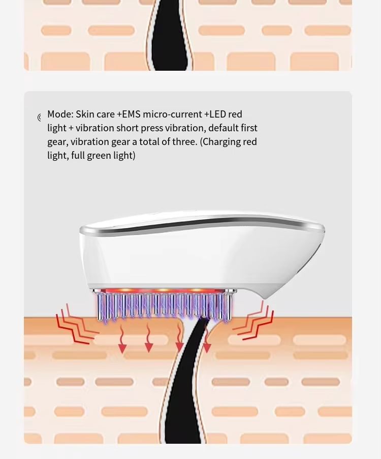 Beautyronics - USB oplaadbare lichttherapie hoofd- en hoofdhuidmassager