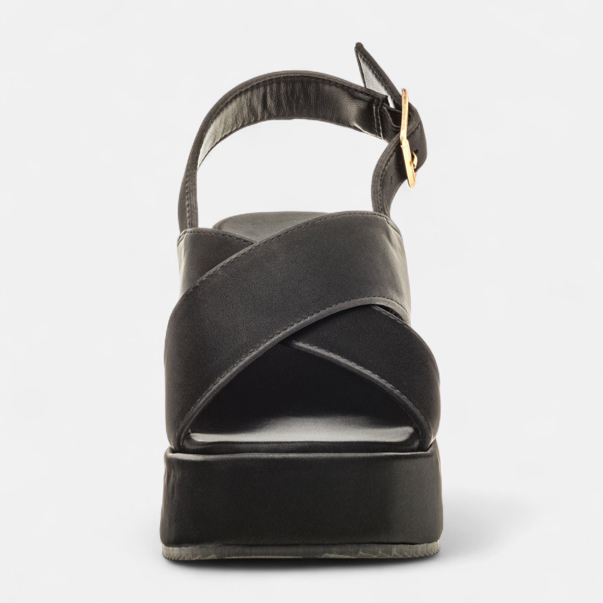 Nu-pieds à talon compensé Femme noir