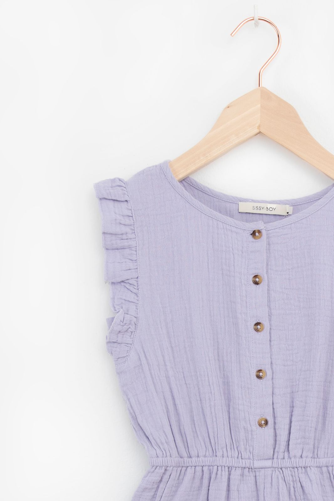 Lavendel playsuit met ruffles