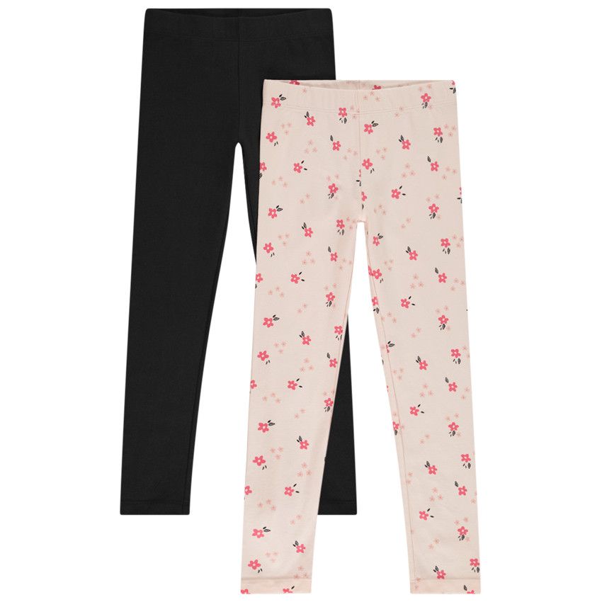 Lot de 2 leggings fantaisie pour fille - Rose