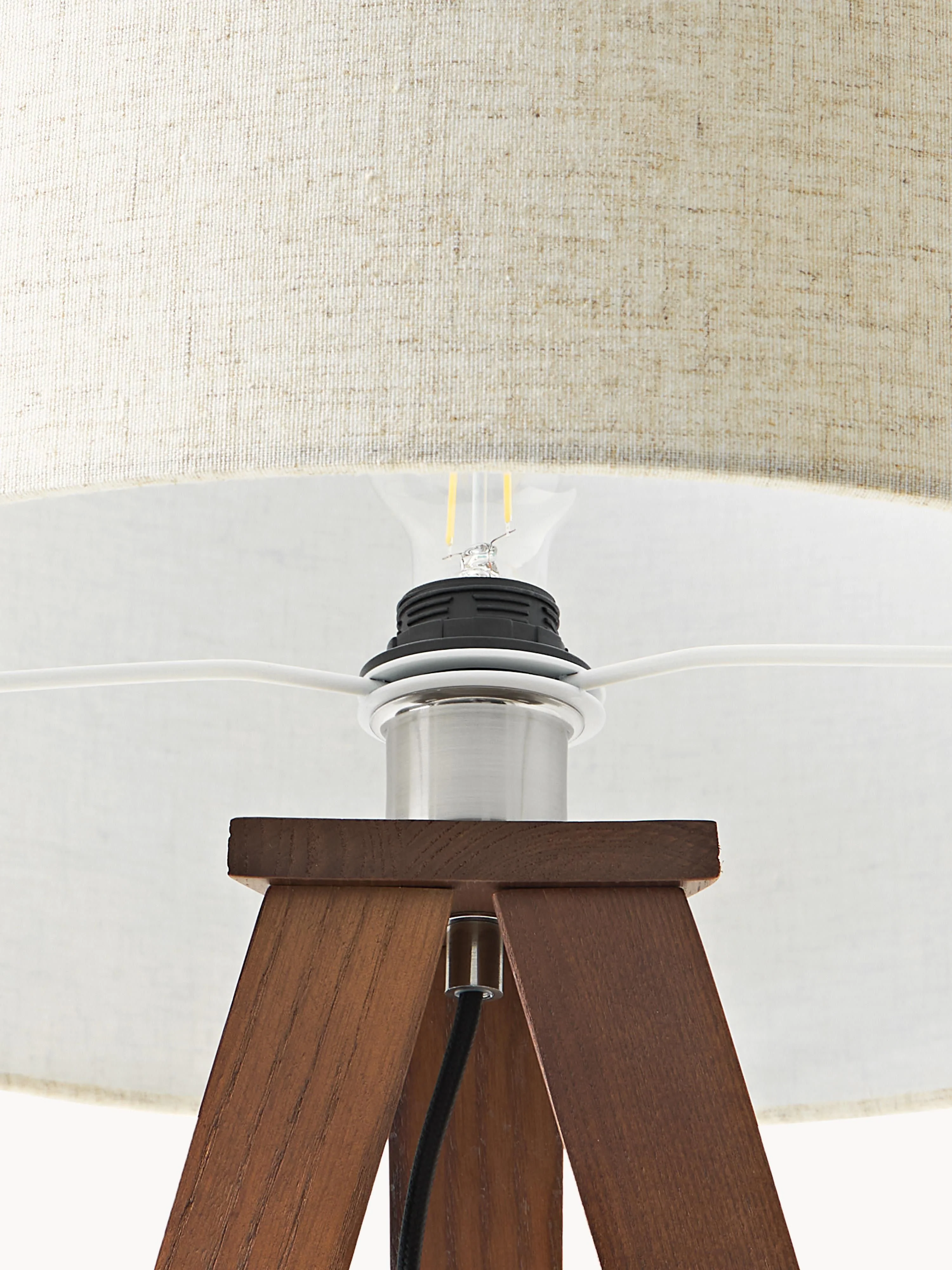 Tripod vloerlamp Jake van massief hout
