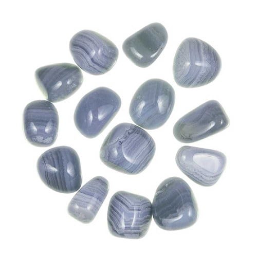 Pierres roulées calcédoine bleue
