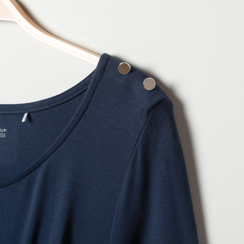 Robe de grossesse manches longues bleu marine
