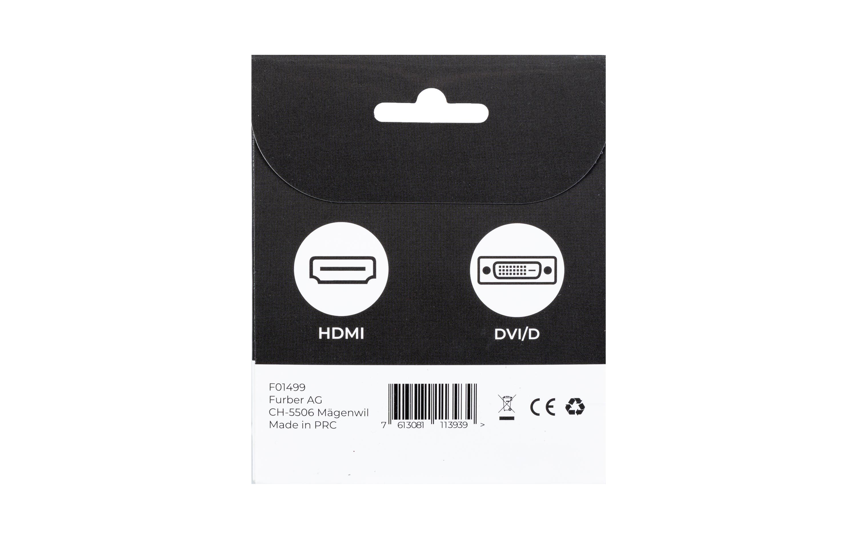 Adapter HDMI - DVI-D, 1 StückVideoadapter HDMI auf DVI-D