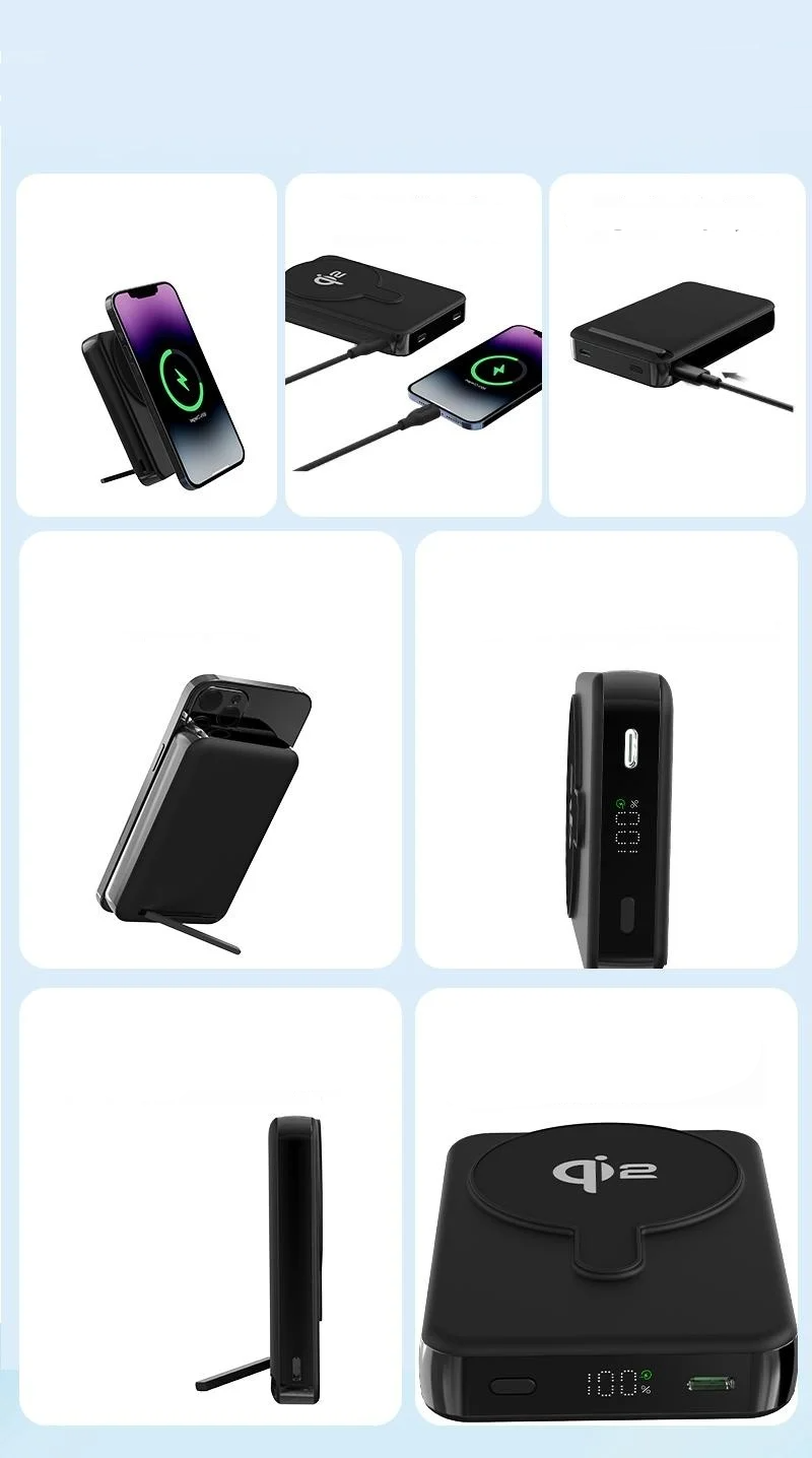 (35W) 10000mAh Magnetische Qi2 MagSafe USB C Powerbank Power Delivery Ladegerät inkl. USB C Ladekabel - Schwarz