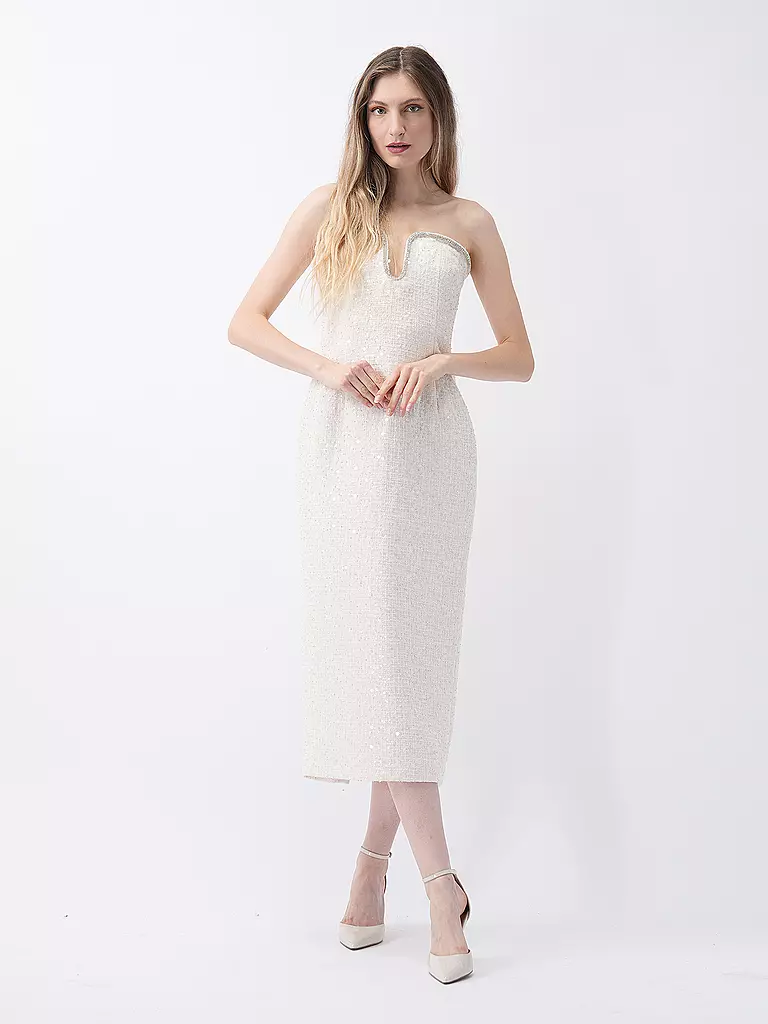 SELF-PORTRAIT Midikleid creme