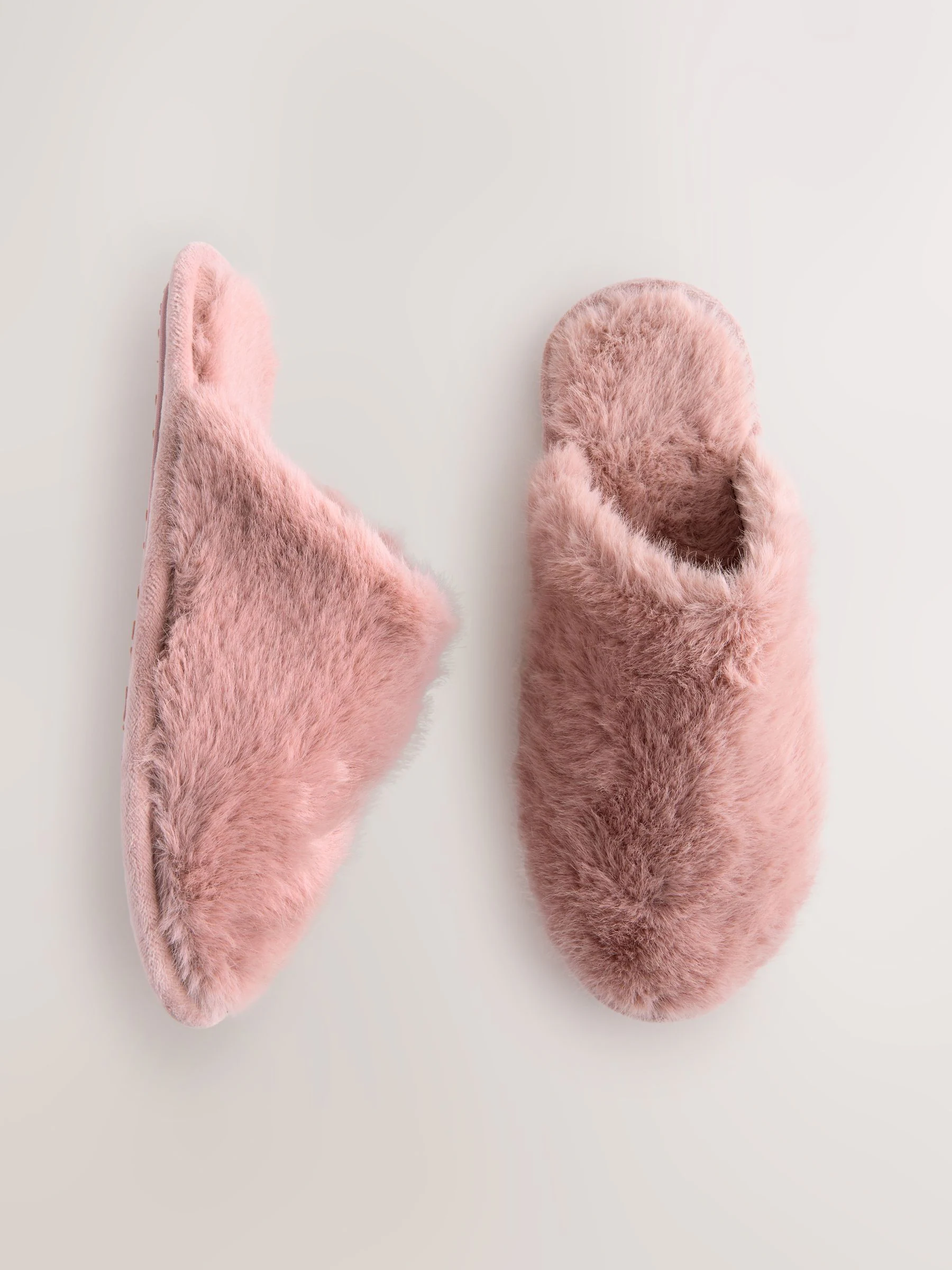 Roze - Pantoffels met imitatiebont