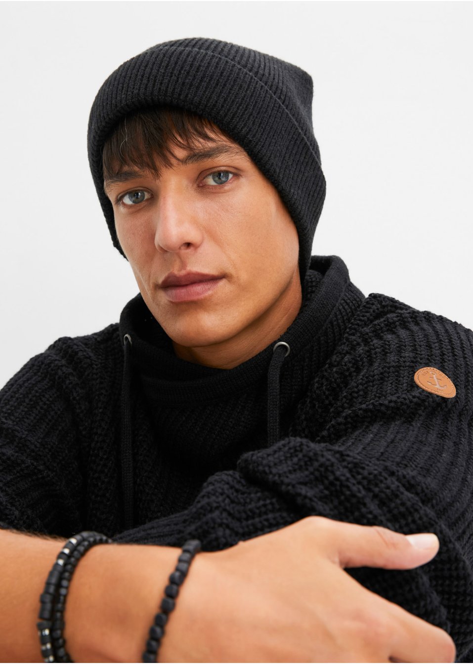 Pull à col châle avec polyester recyclé