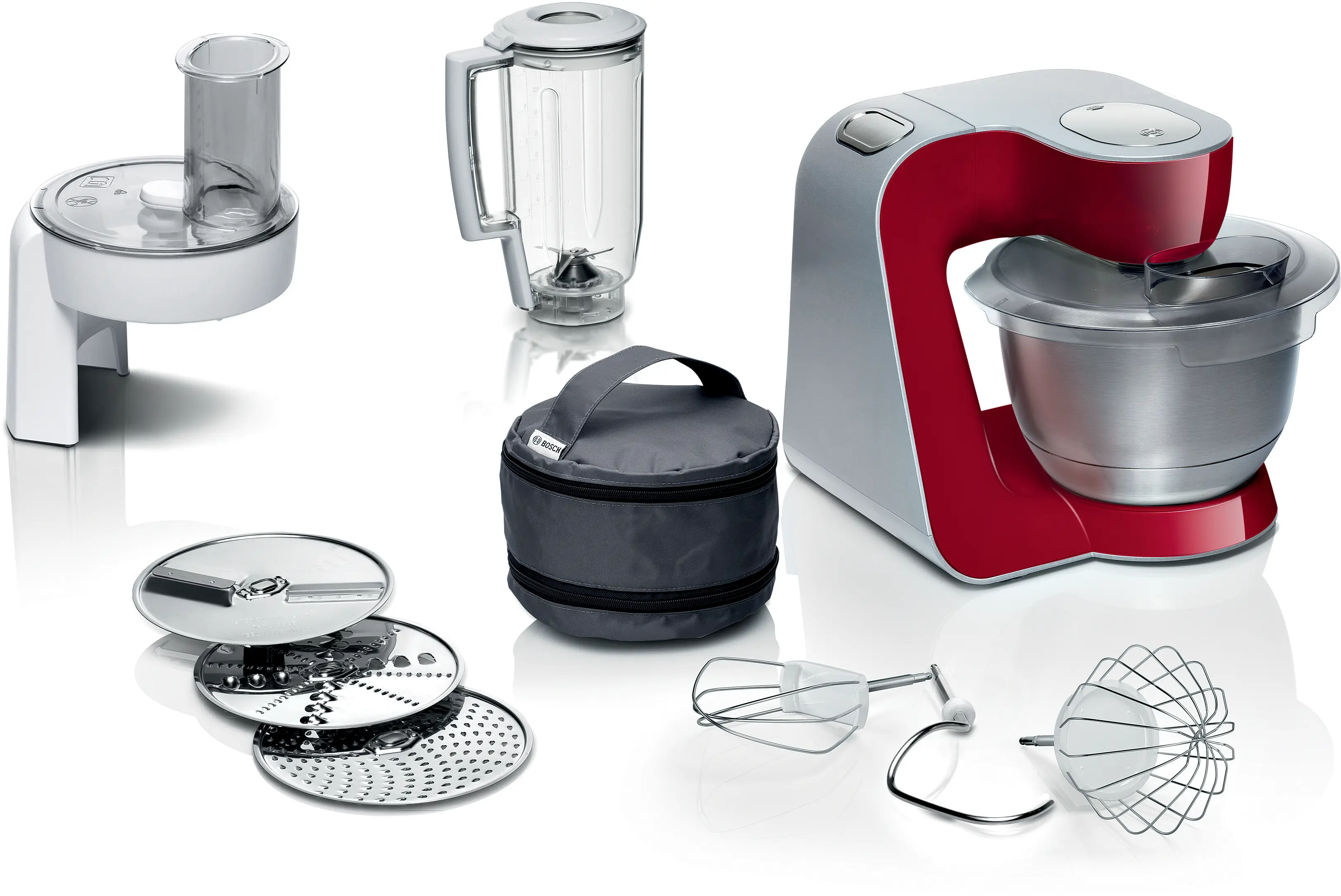 Serie 4 Keukenmachine MUM 5 1000 W Rood, Zilver