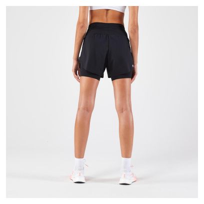 Short 2-en-1 Femme Kiprun Run 900 Ultra Noir