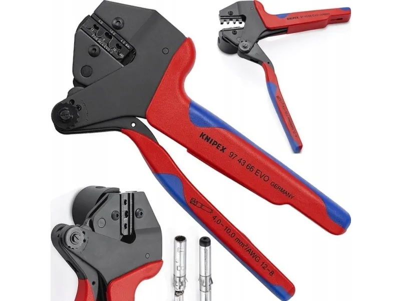 Knipex KNIPEX Crimping system pliers 97 43 66 EVO, crimping pliers (red/blue, for MC4 EVO 2 solar connectors)