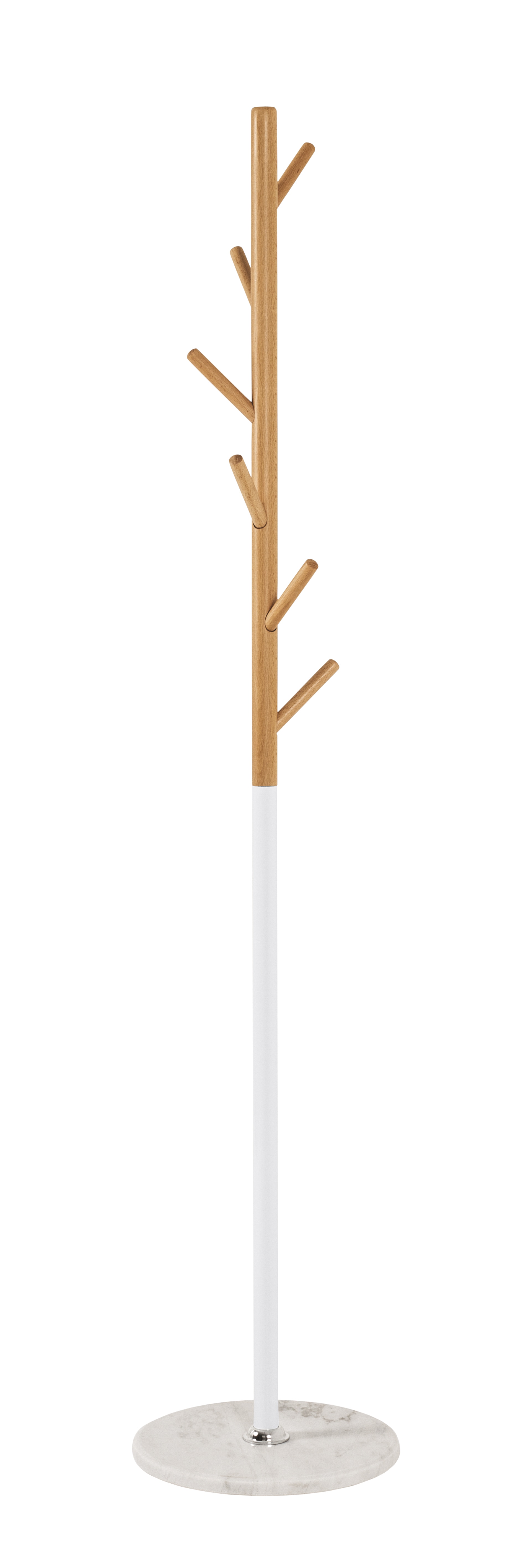 Garderobenständer Jury 35 x 173 x 35cm Massivholz Buche/Metall weiß lackiert
