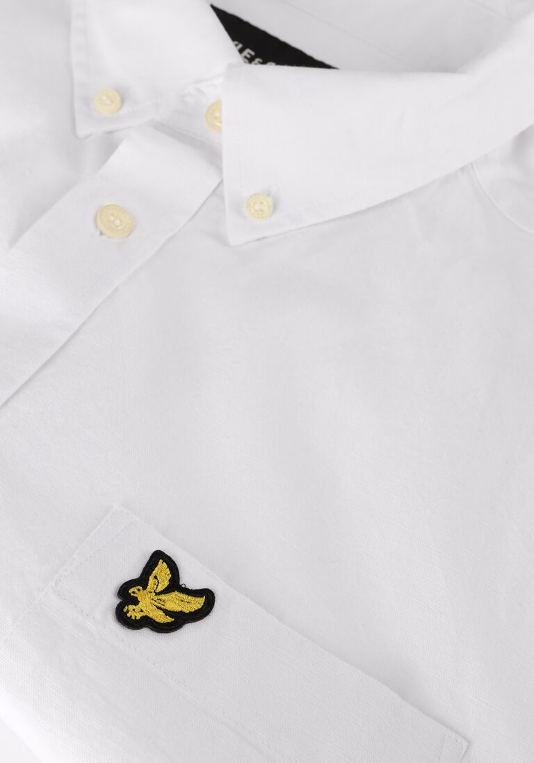 LYLE & SCOTT witte lyle & scott casual overhemd cotton linen button down shirt