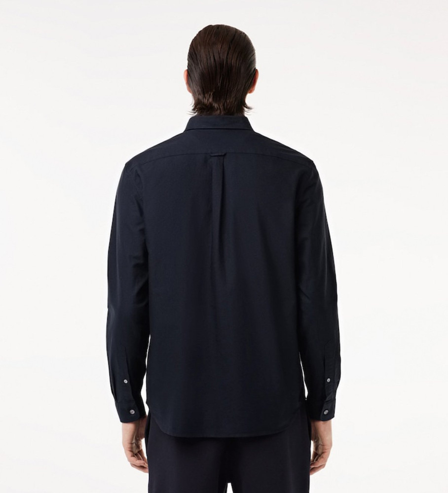 Camisa Oxford Lacoste de corte regular, azul marinho.