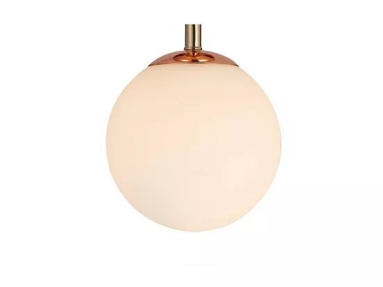 Suspension boule en verre opaque et métal cuivré - GLOBE