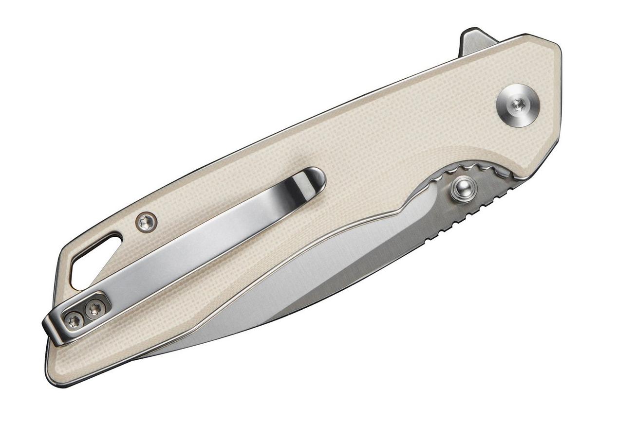 SENCUT Stratex S25055-2 Satin 9Cr18MoV, Ivory G10, zakmes