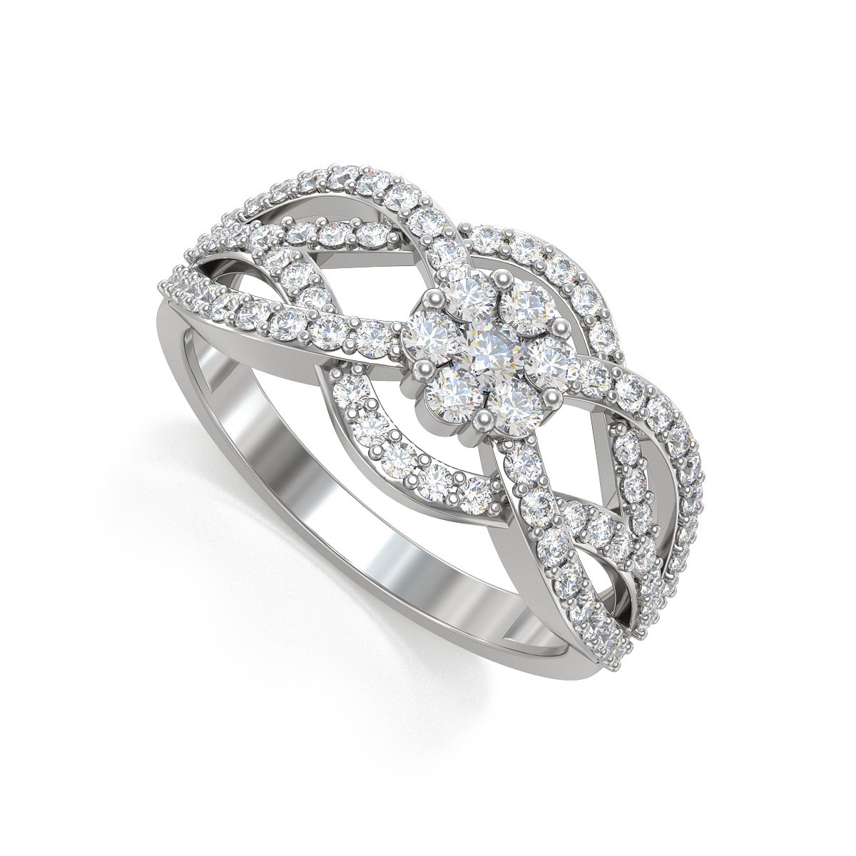 Bague Diamants sur Argent 925 2.93grs