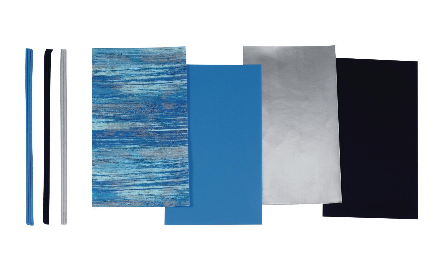 Verzierwachs 175 x 80 x 0,5 mm Blau4 Wachsplatten und 9 Waschsstreifen