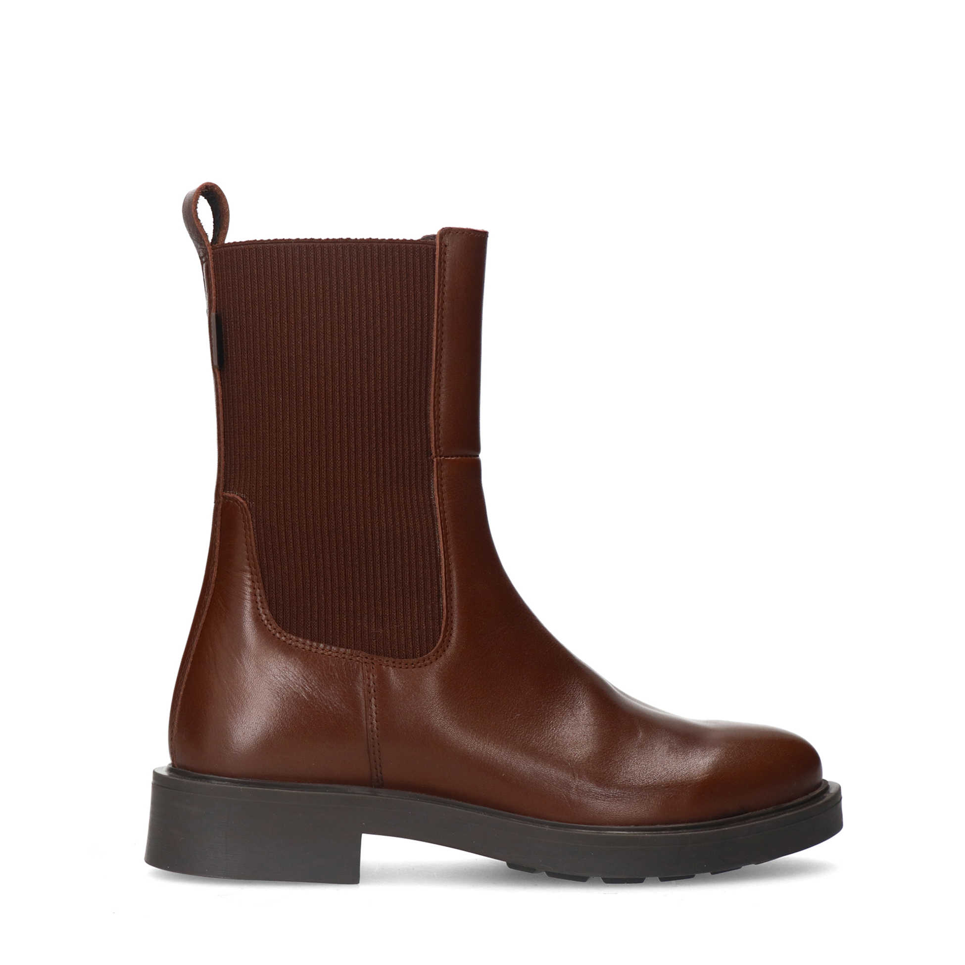 Bruine leren chelsea boots