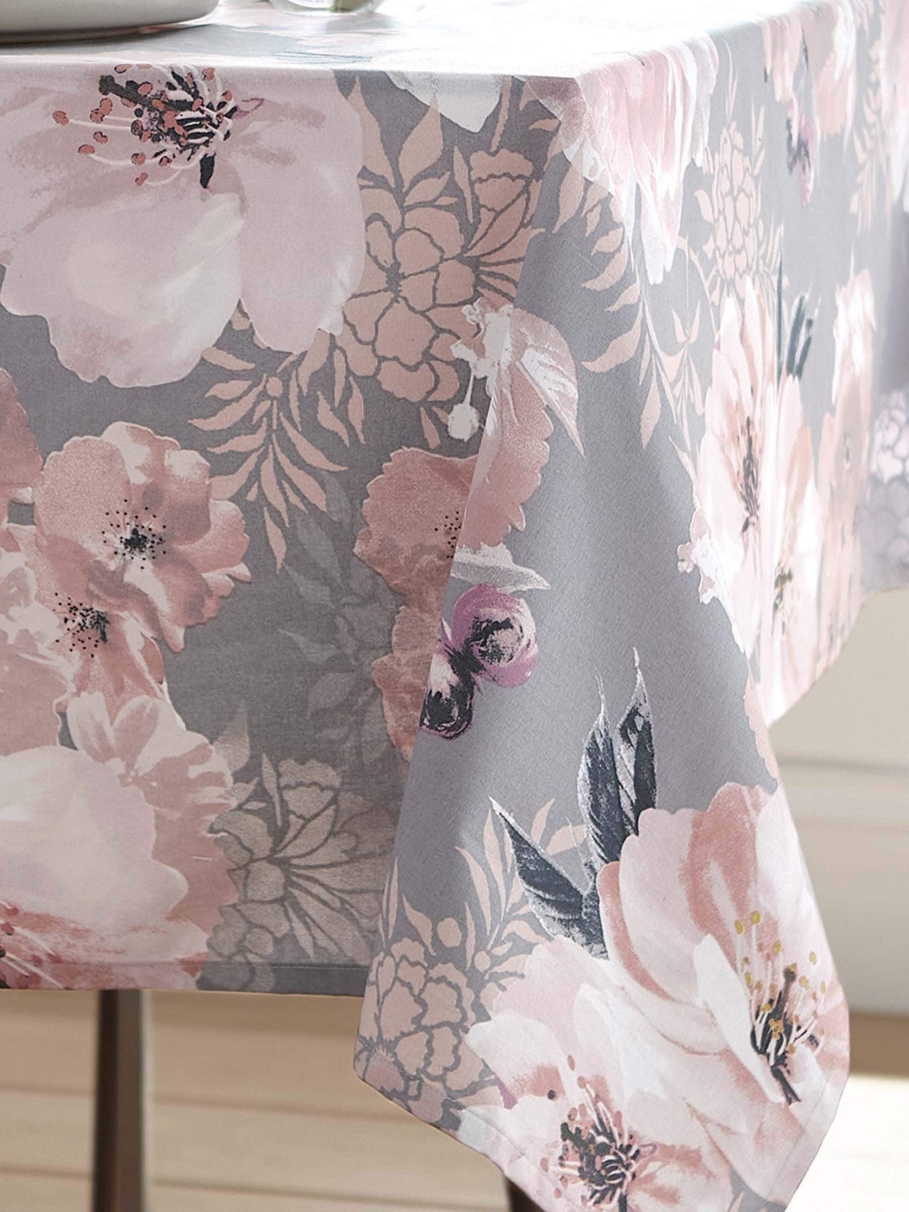Catherine Lansfield Dramatic Floral Print 100% Cotton Table Cloth