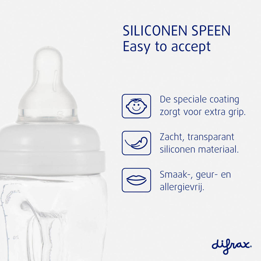 erg fijne flesHandgreep Babyfles - 240 ml - Roze