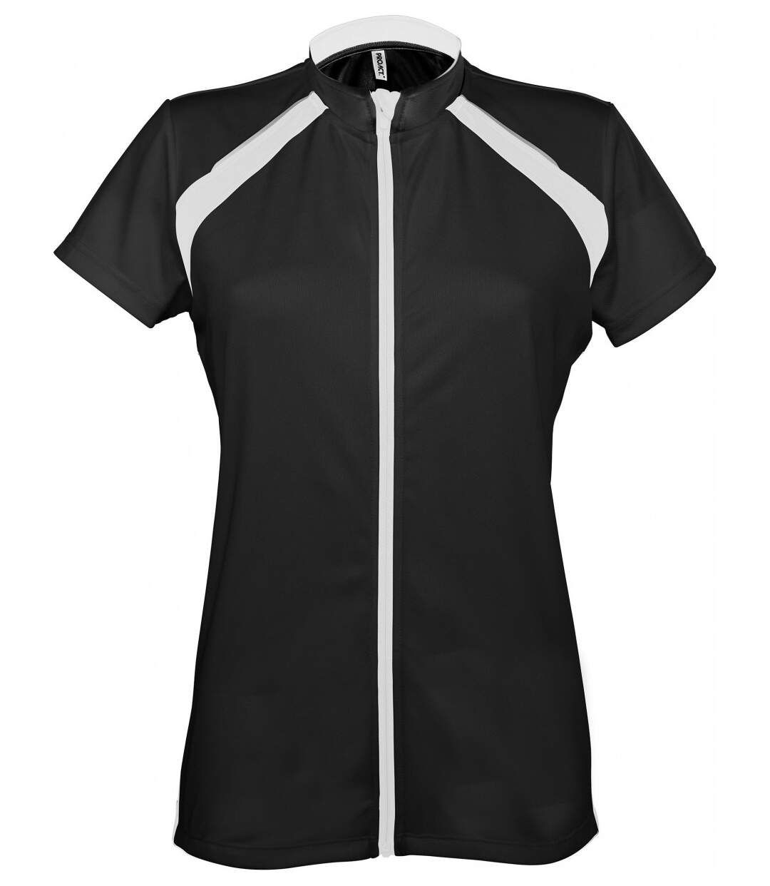 Maillot cycliste zippé femme - PA448 - noir - manches courtes