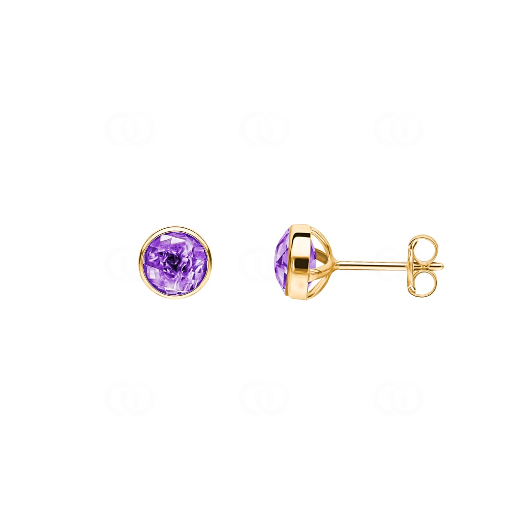 Ohrstecker 750/18 K Gelbgold mit Amethysten