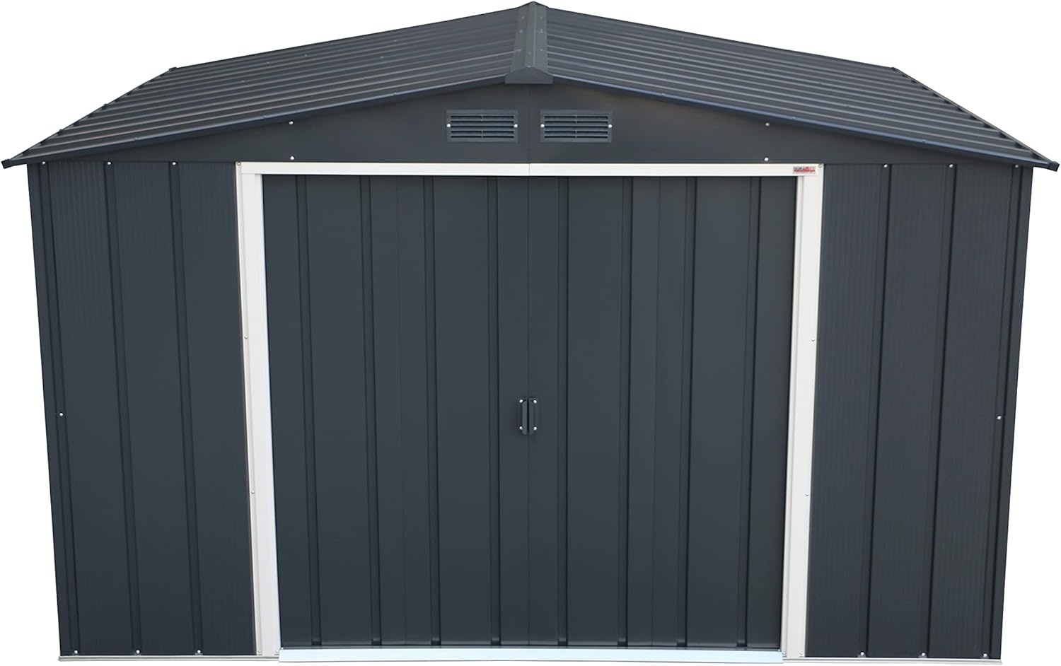 Duramax ECO 10 x 8 (7.28 m²) Abri de Jardin en Métal Galvanisé à Chaud, Abri de Stockage d'Outils, Structure de Toit Renforcée, Abri en Métal Sans Entretien, Anthracite