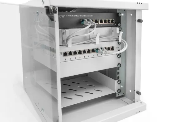 Digitus SOHO PRO Series - Rack kabinet - vægmonterbar - RAL 7035, lysegrå - 6U - 10