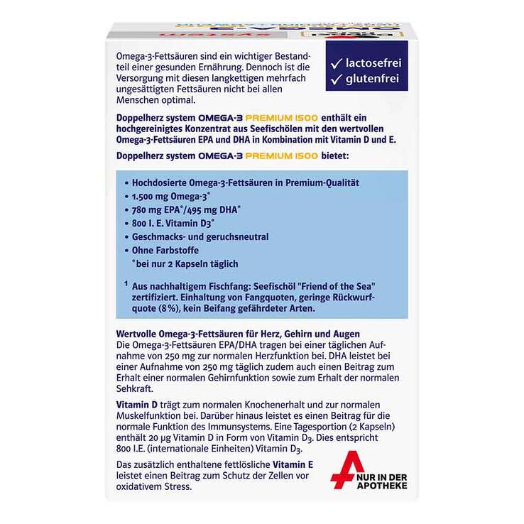 Doppelherz Omega-3 Premium 1500 system Kapseln, 3x120 St