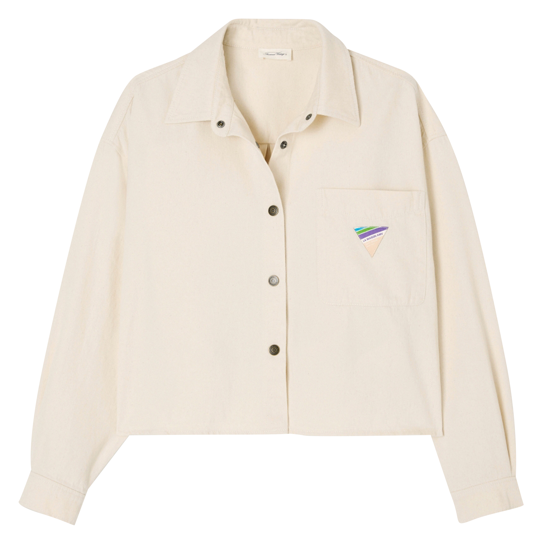 TIRABAY - Chemise courte ample col classique en coton | Beige