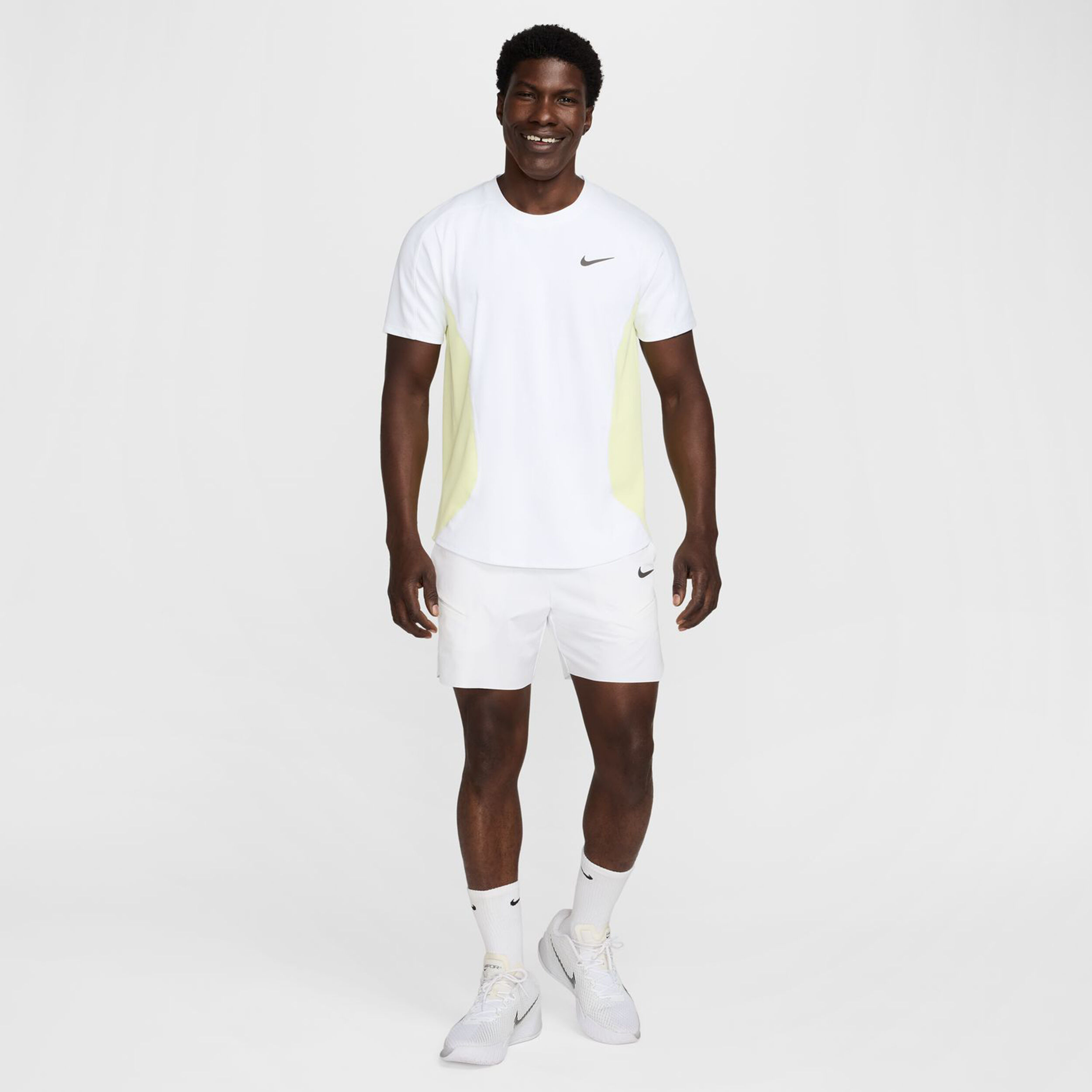 Nike Court Dri-Fit Advantage Slam T-shirt Hommes - Blanc , Jaune Lemon