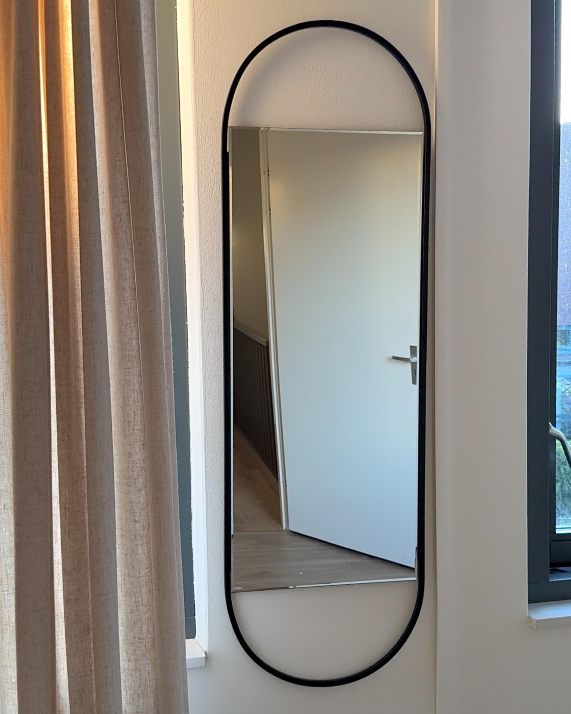 Wandspiegel VALLERY 40 cm 120 cm Metaal Zwart