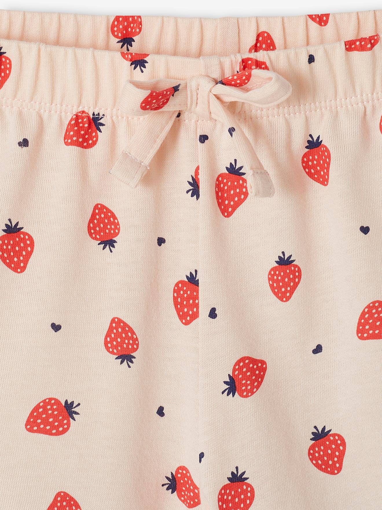 Conjunto de 2 shorts de pijama rosa para meninas